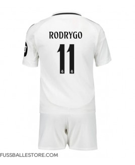 Günstige Real Madrid Rodrygo Goes #11 Heimtrikotsatz Kinder 2024-25 Kurzarm (+ Kurze Hosen)